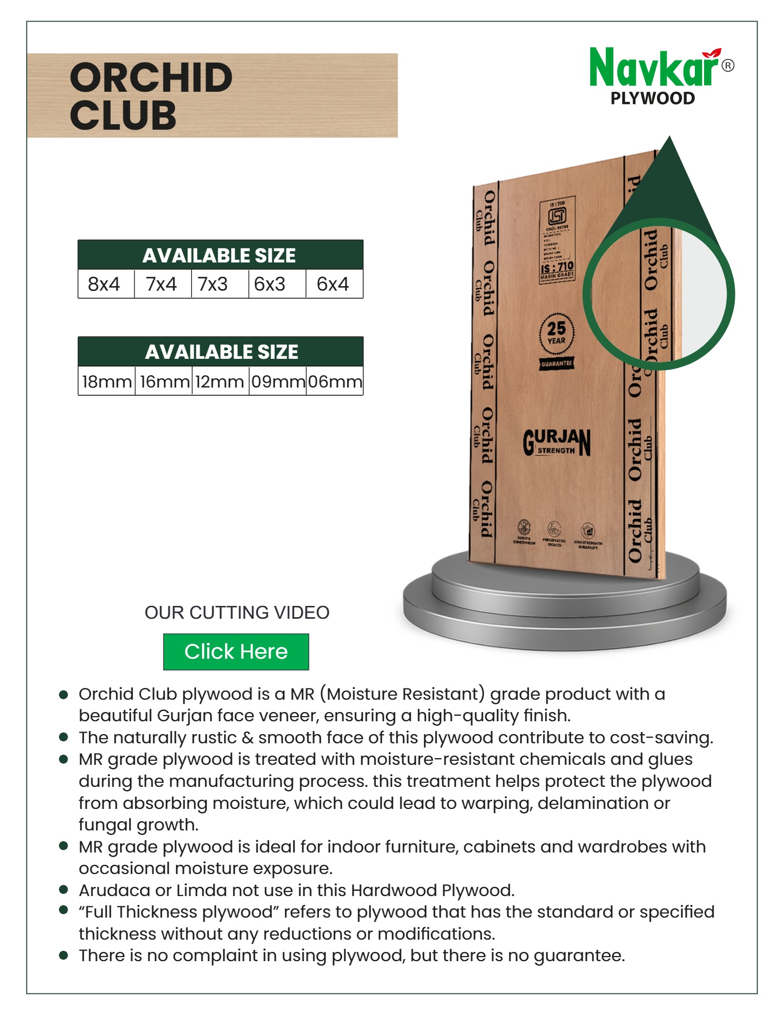 ORCHID CLUB PLYWOOD 9MM