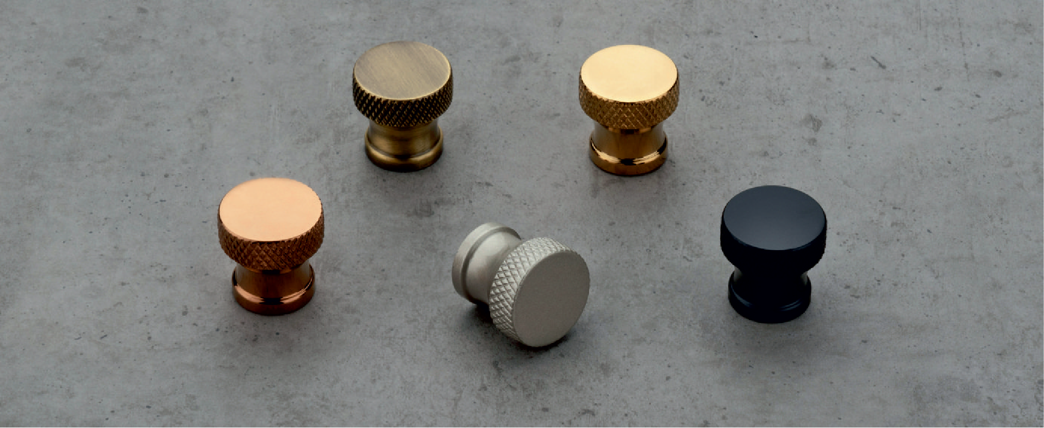 Knurled Steel Cabinet Knob - CU -345