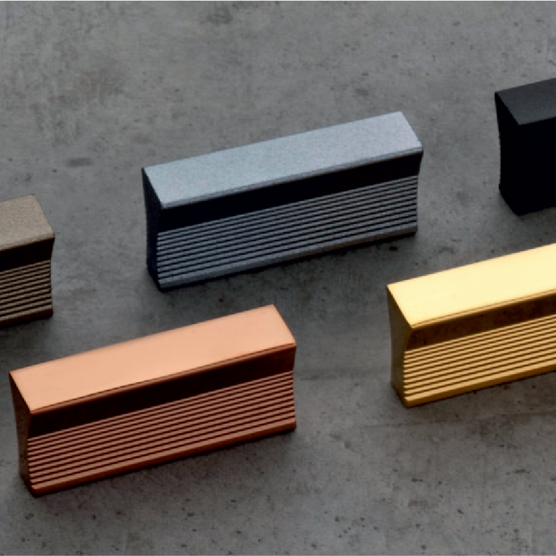 CU-372 Aluminium Rectangular Ribbed Cabinet Pulls