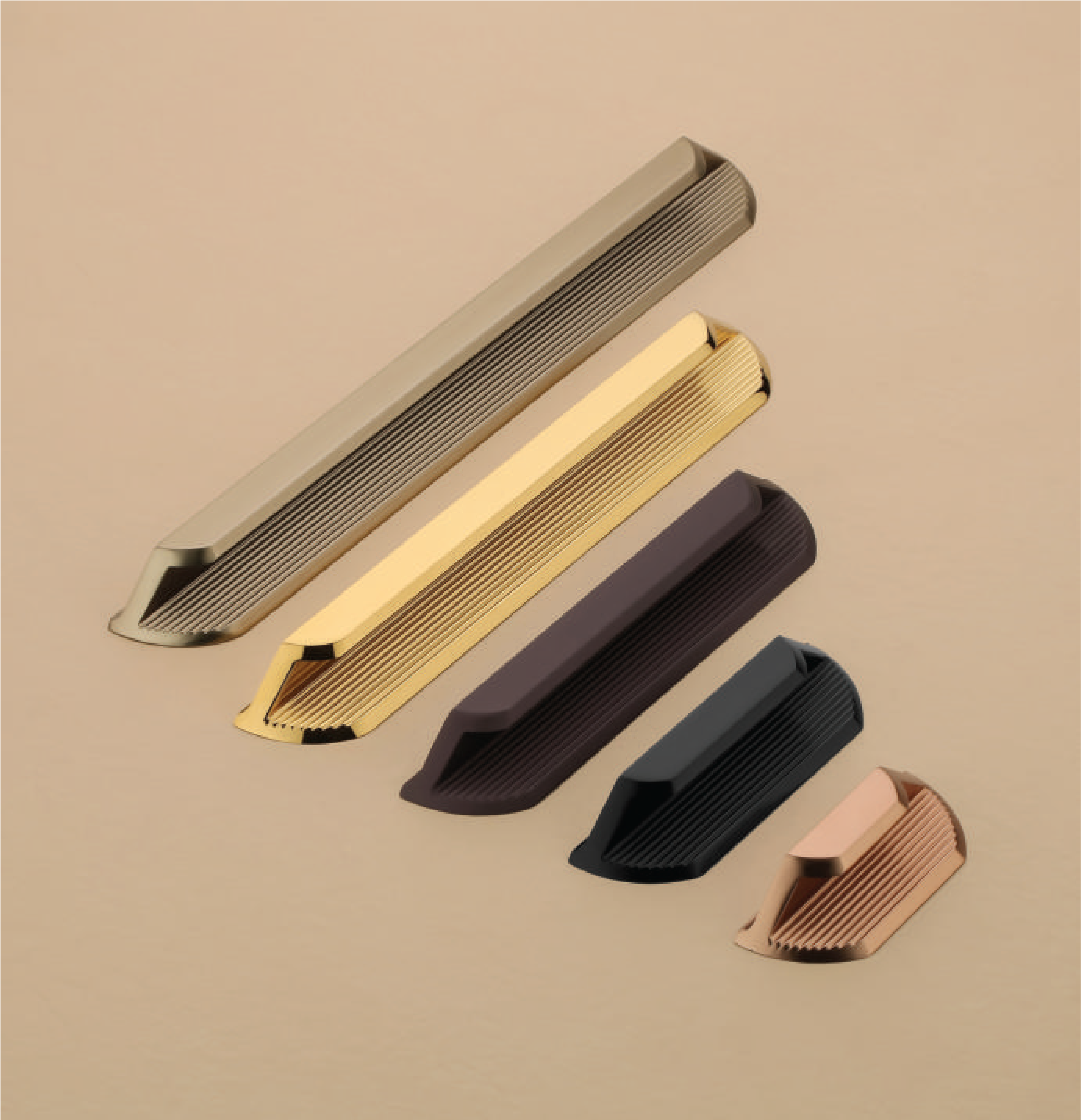 Textured Ribbed Aluminium Cabinet Handle - D-1028