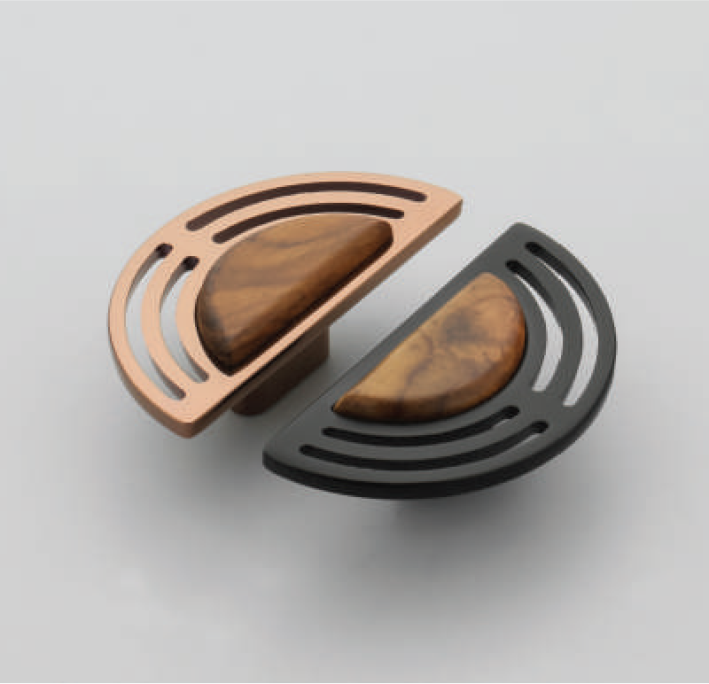 F-1681 Half-Moon Wood Inlay Knob