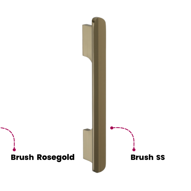 75 Modern Flat Cabinet Pull Handle - Brush Rosegold, Brush SS & Black