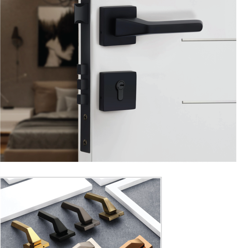 BS-1004 Lever Door Handle - SS, Z-Black, PVD Gold, PVD Rose Gold