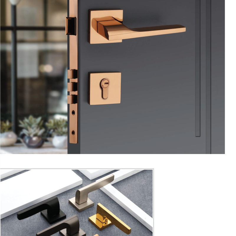BS-1015 Lever Door Handle - SS, Z-Black, PVD Gold, PVD Rose Gold