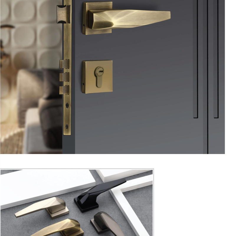 BS-1020 Lever Door Handle - SS, Z-Black, PVD Gold, PVD Rose Gold
