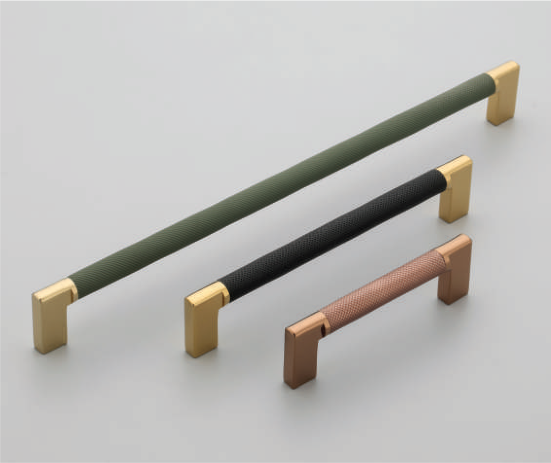 Knurled Dual-Tone Zinc Alloy Cabinet Handle & Knob - F-1323