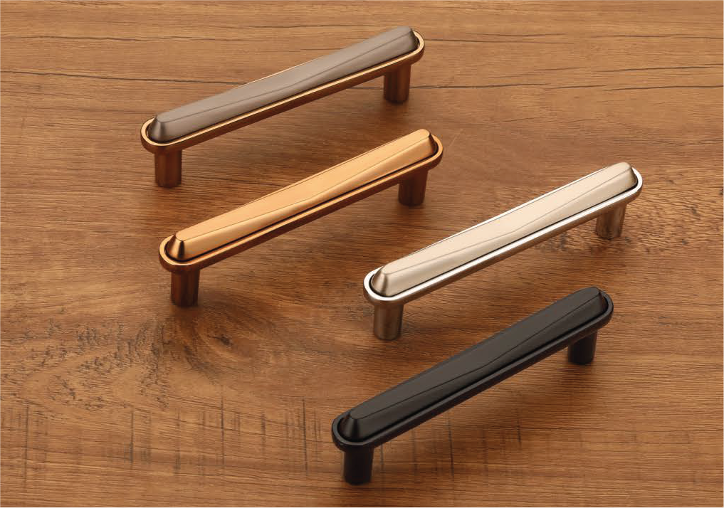 Dual-Tone Ridged Cabinet Bar Handle - R-203