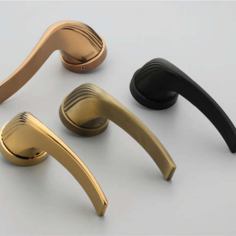 CORFU Lever Door Handle - Black, Antique, PVD Gold, PVD Rose Gold