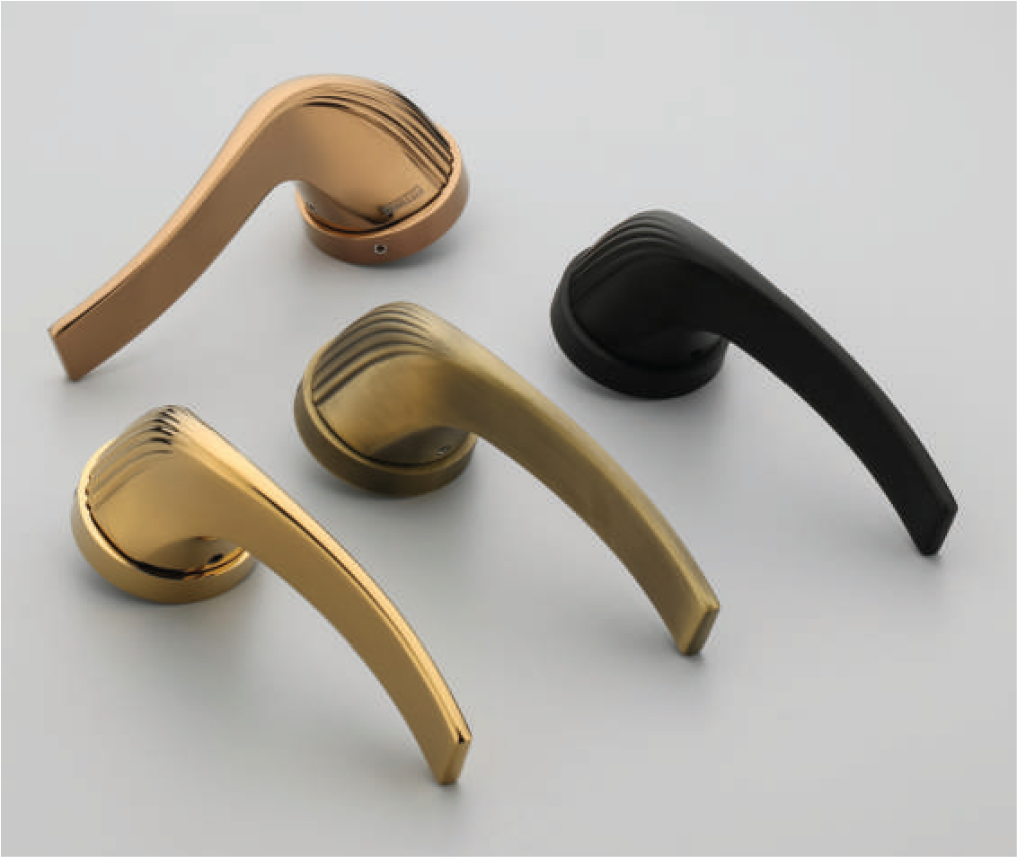 CORFU Lever Door Handle - Black, Antique, PVD Gold, PVD Rose Gold