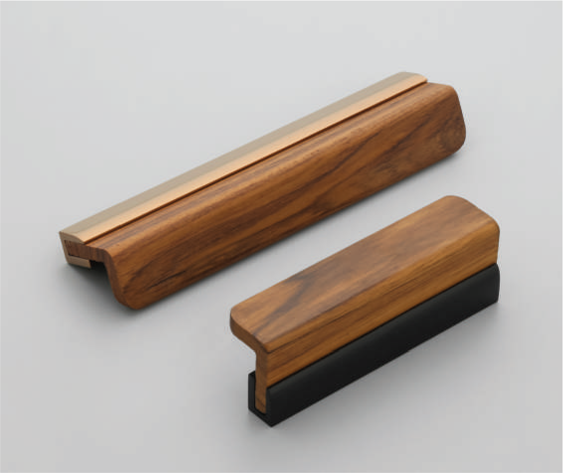 Aluminum & Wood Cabinet Handle - F - RAPID