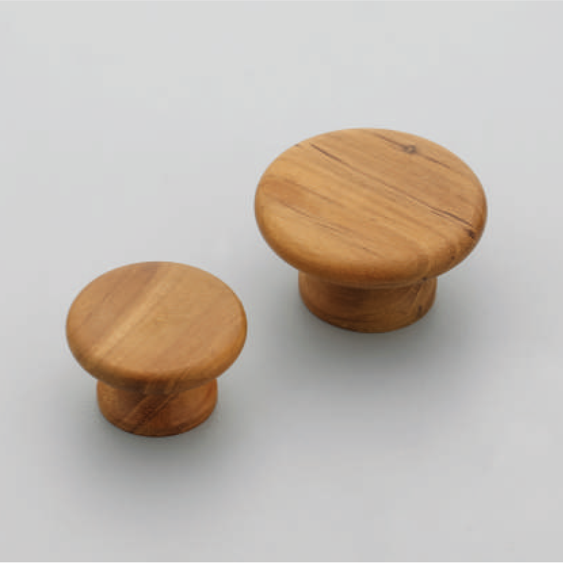 F-1687 Steam Beech Wood Round Cabinet Knobs - Classic Flat Top Pulls