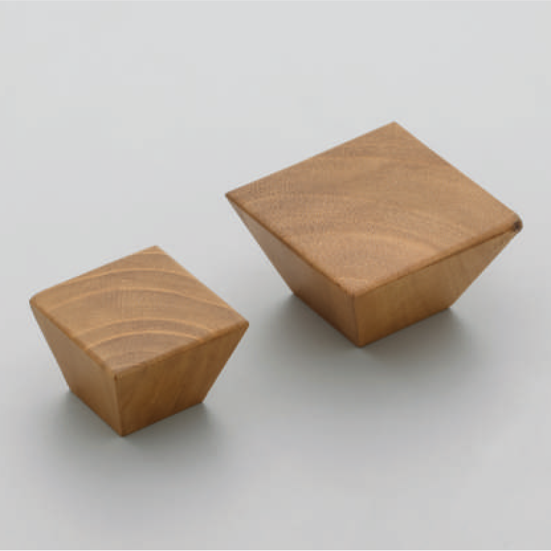 F-1689 Steam Beech Wood Square Geometric Cabinet Knobs