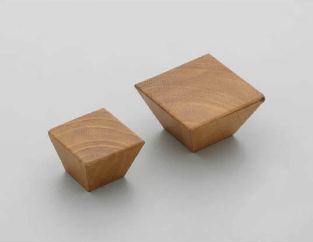 F-1689 Steam Beech Wood Square Geometric Cabinet Knobs