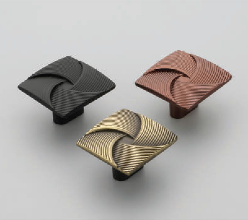 F-1626 Zinc Alloy Square Swirl Cabinet Knobs