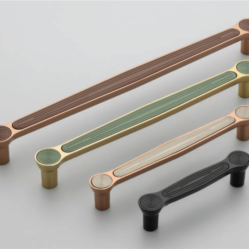 F-1337 Zinc Alloy Two-Tone Rectangular Cabinet Handles