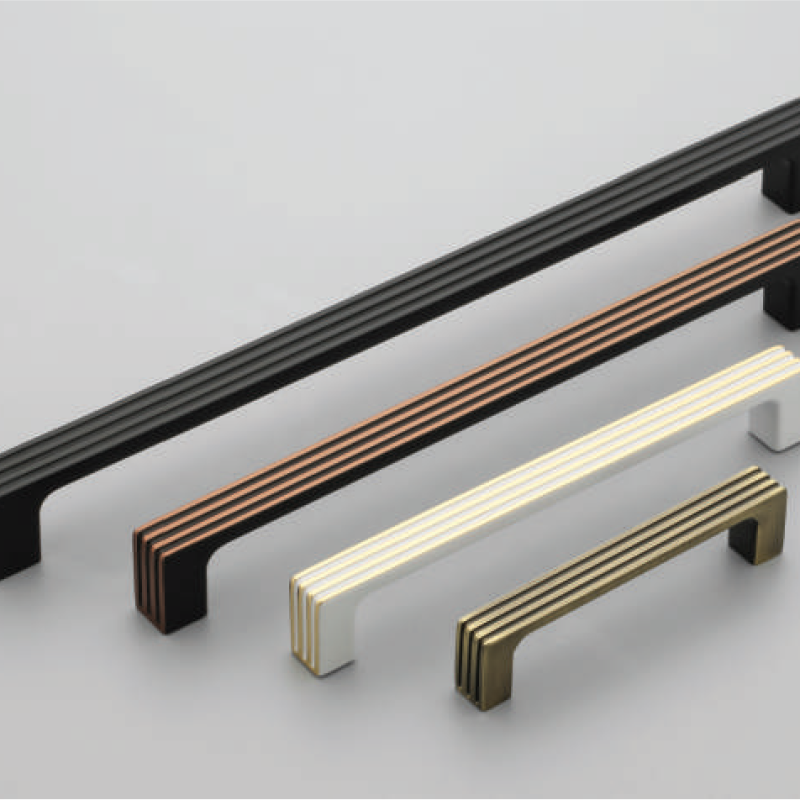 F-1344 Zinc Alloy Grooved Rectangular Cabinet Handles