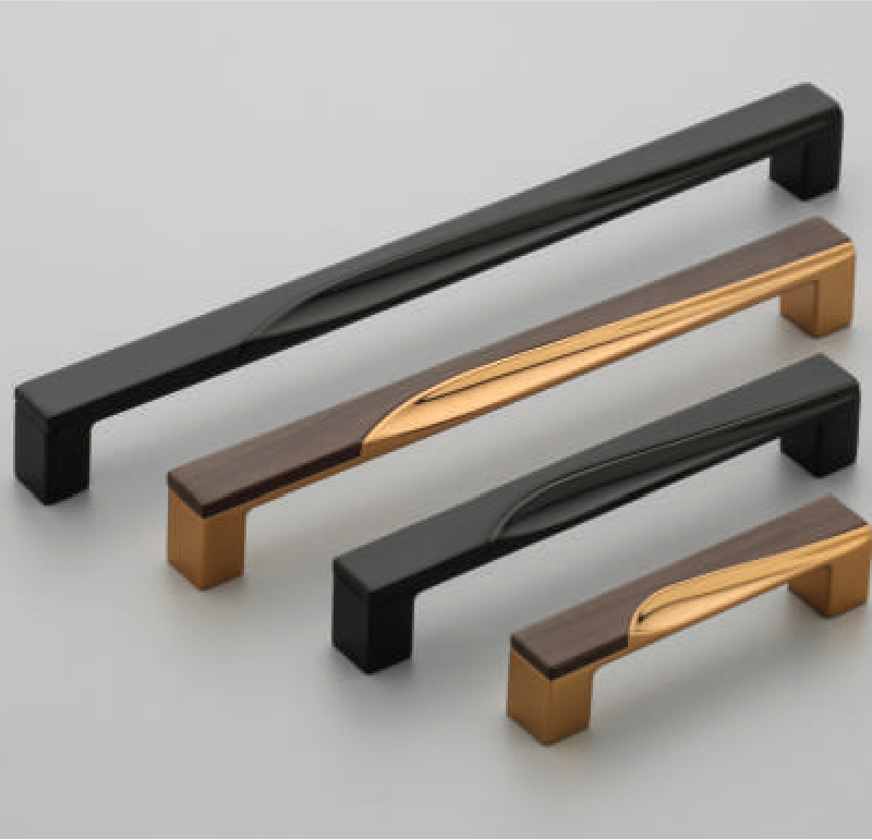 F-336 Zinc Alloy Curved Two-Tone Cabinet Handles