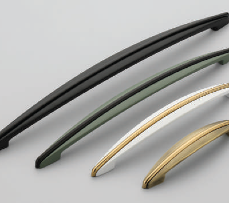 F-359 Zinc Alloy Curved Two-Tone Cabinet Handles
