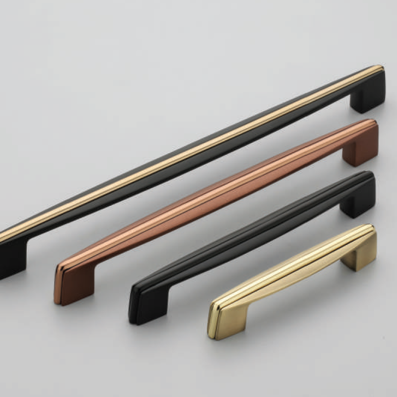 F-378 Zinc Alloy Two-Tone Curved Cabinet Handles