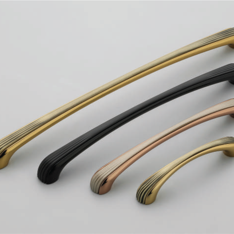 F-1343 Zinc Alloy Curved Grooved Cabinet Handles