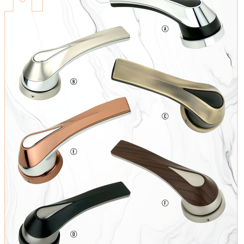 Premium Zinc Dual-Tone Door Handle - M-1008
