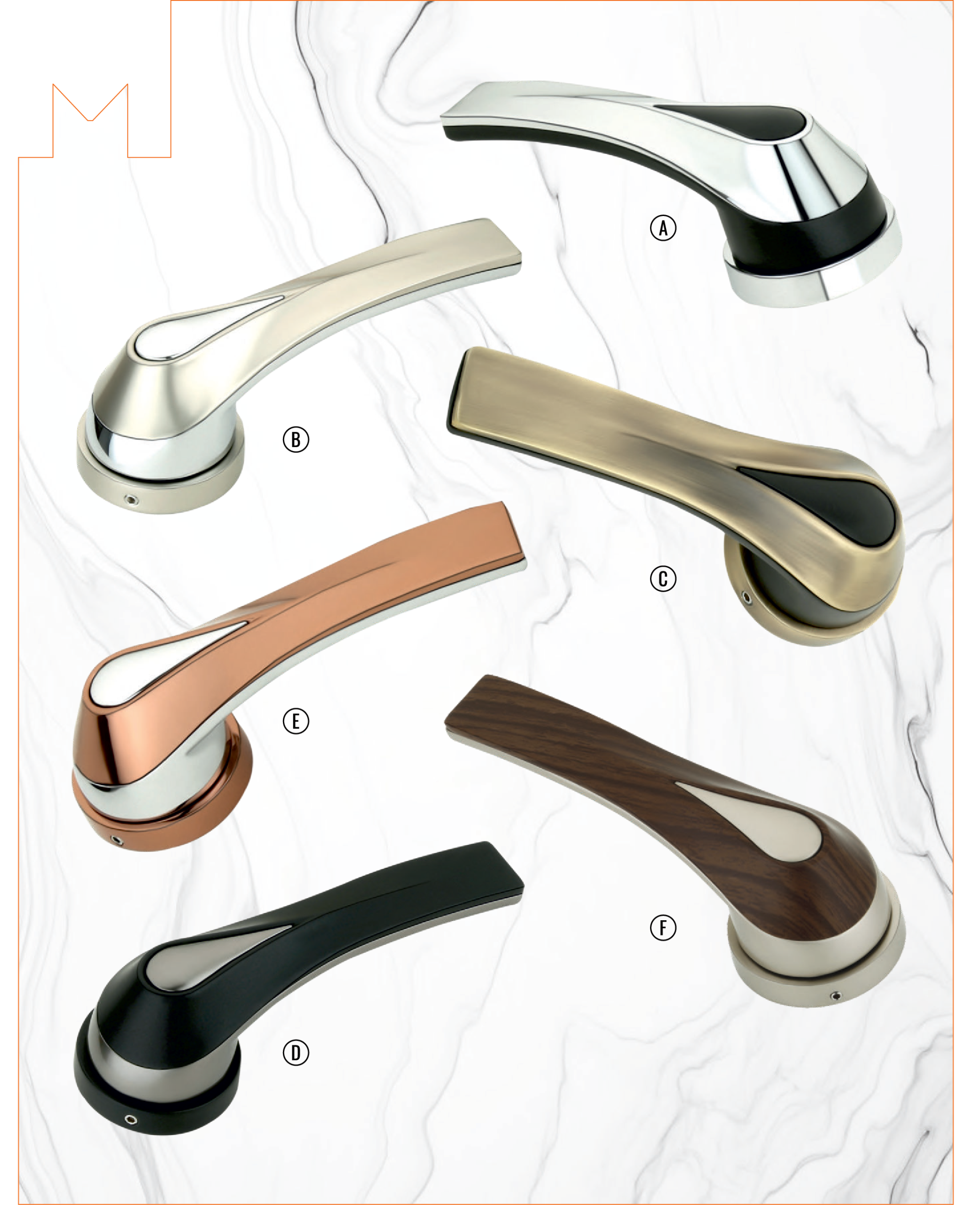 Premium Zinc Dual-Tone Door Handle - M-1008