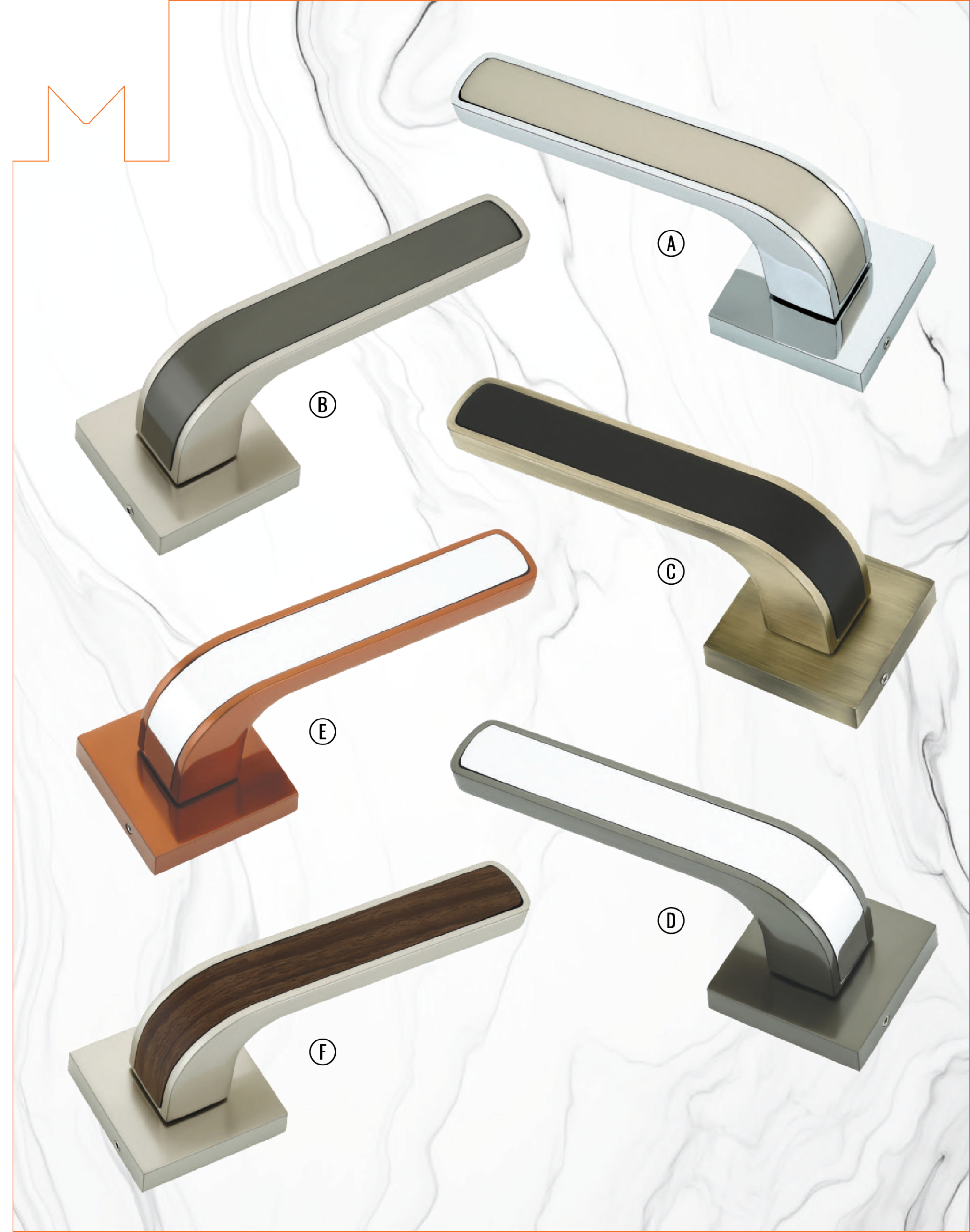 Premium Zinc Curved Inset Door Handle - M-1024