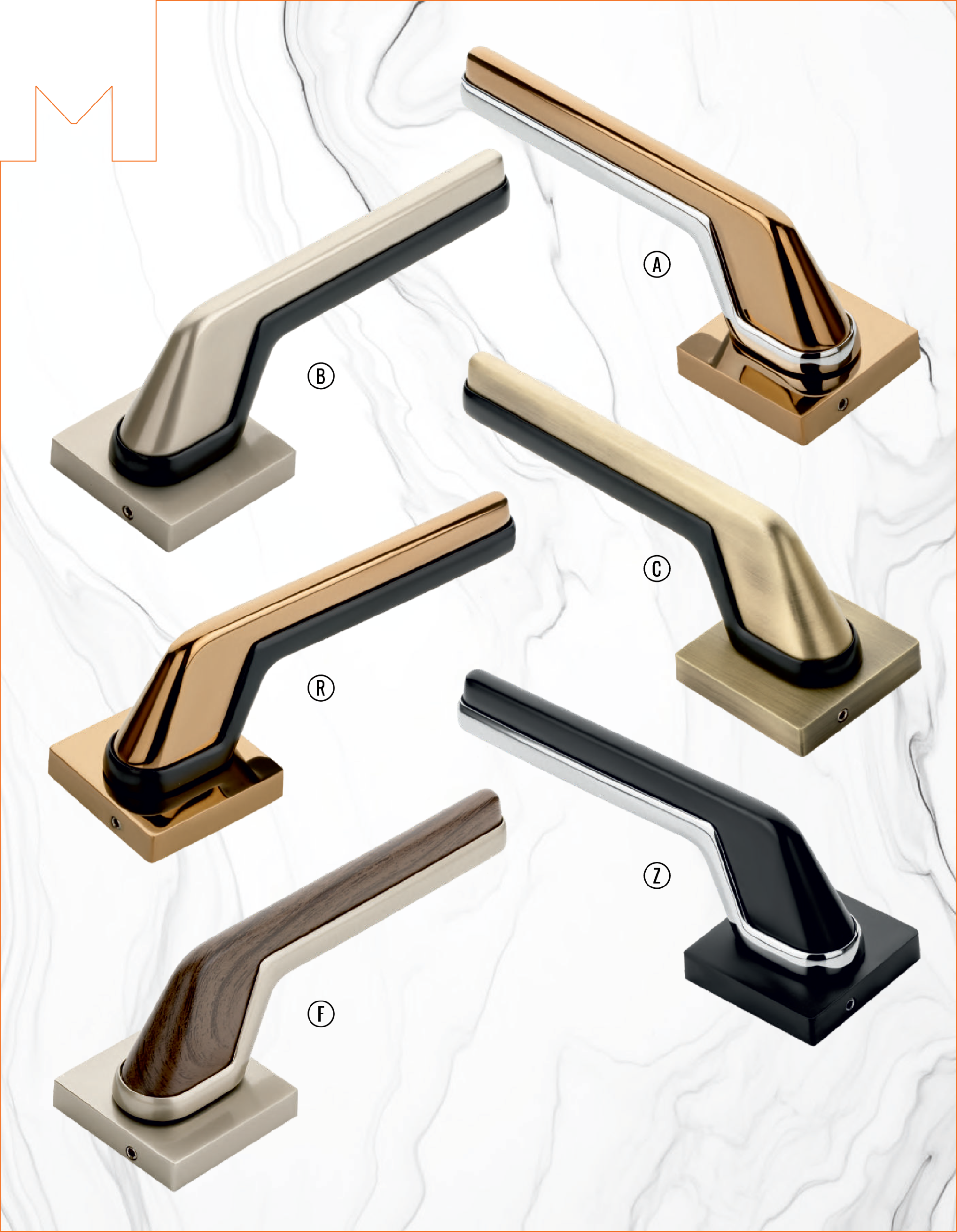 Premium Zinc Dual-Tone Door Handle - M-1028