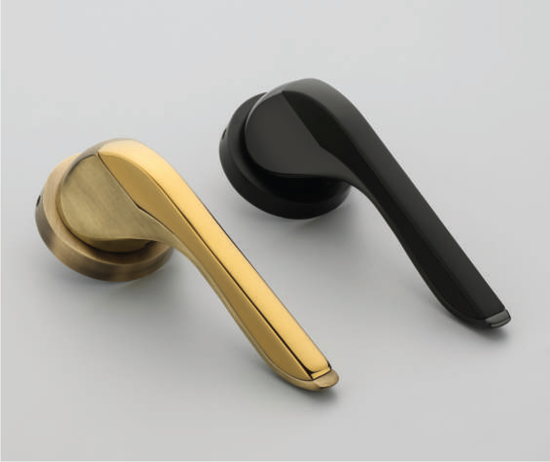 MESSINA Lever Door Handle - Antique/PVD Gold, Black TT