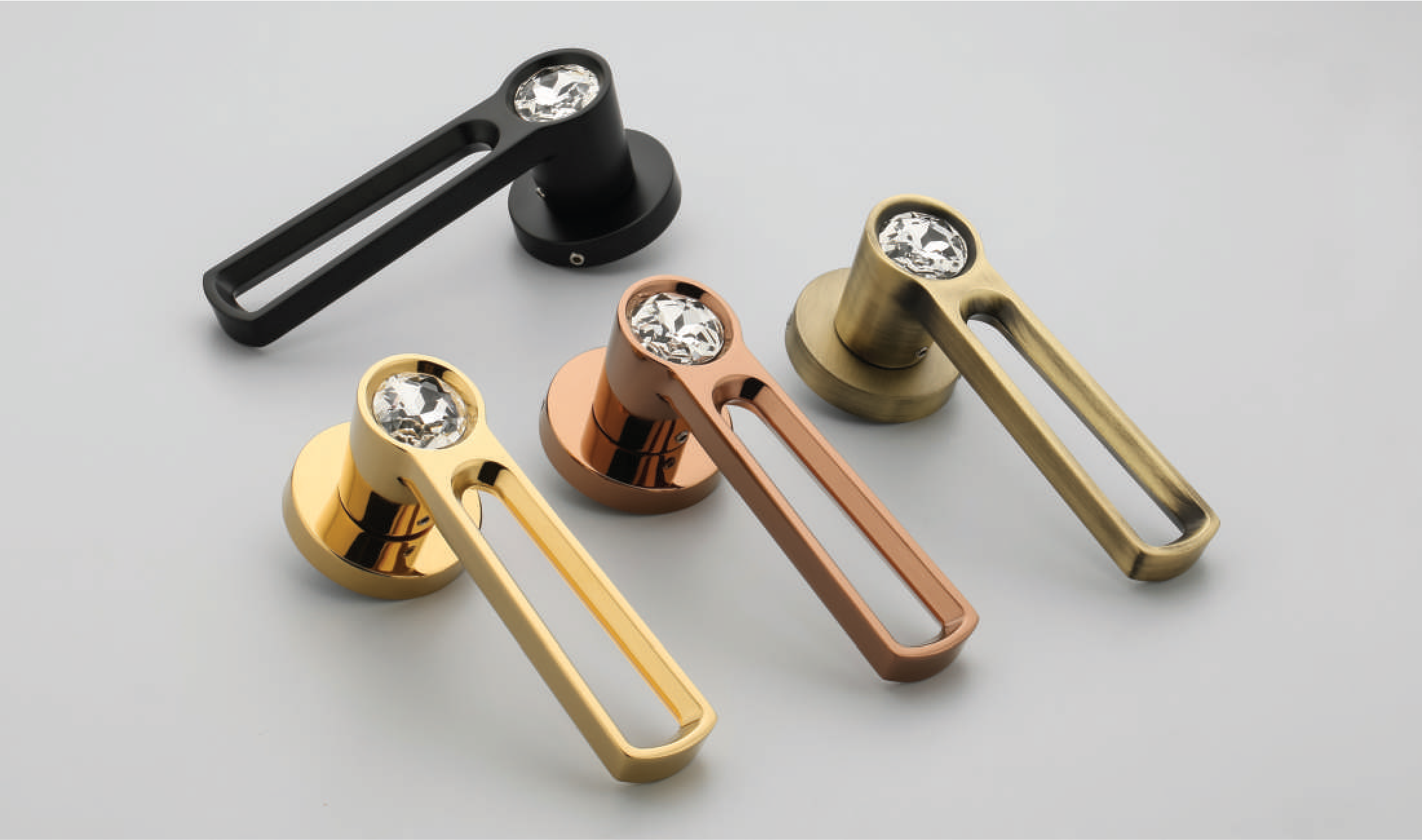 NICE Lever Door Handle - Black Matt, Brass Antique Matt, PVD Gold, PVD Bronze