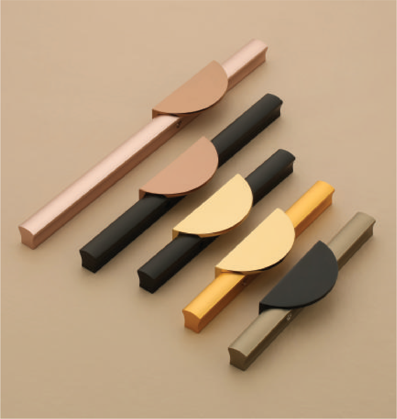 D-1026 Modern Semi-Circle Accent Cabinet Handle - Multiple Sizes
