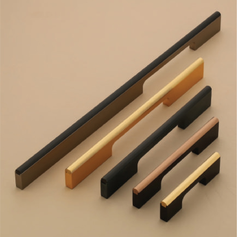 D-1029 Modern Two-Tone Cabinet Handle - Multiple Sizes & Finishes